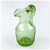 Image 8 : GREEN HAND BLOWN ART GLASS PITCHER WITH HANDLE