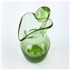 Image 9 : GREEN HAND BLOWN ART GLASS PITCHER WITH HANDLE