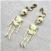 Image 1 : VTG SKELETON CLIP-ON DANGLE EARRINGS - HALLOWEEN