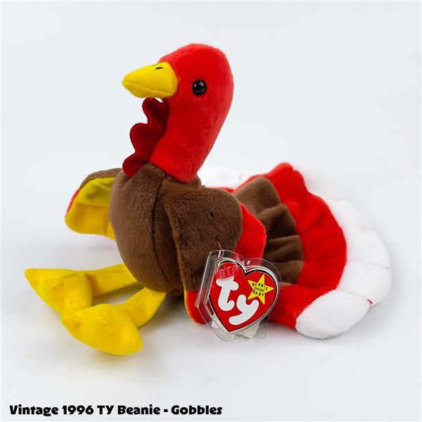 VTG TY BEANIE BABY GOBBLES THE TURKEY PLUSH TOY