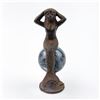 Image 2 : CAST IRON MERMAID ON MARBLE SPHERE STATUETTE