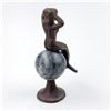 Image 7 : CAST IRON MERMAID ON MARBLE SPHERE STATUETTE