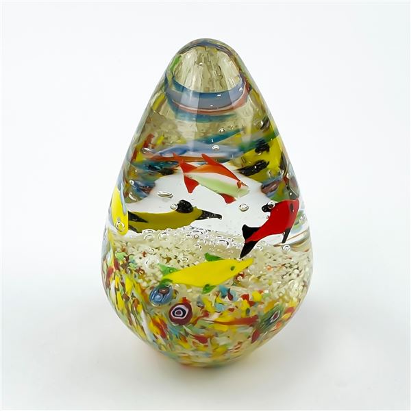 MURANO STYLE ART GLASS AQUARIUM PAPERWEIGHT