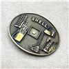 Image 1 : VTG SHELL OIL SOLID BRASS BELT BUCKLE SCULPTURE