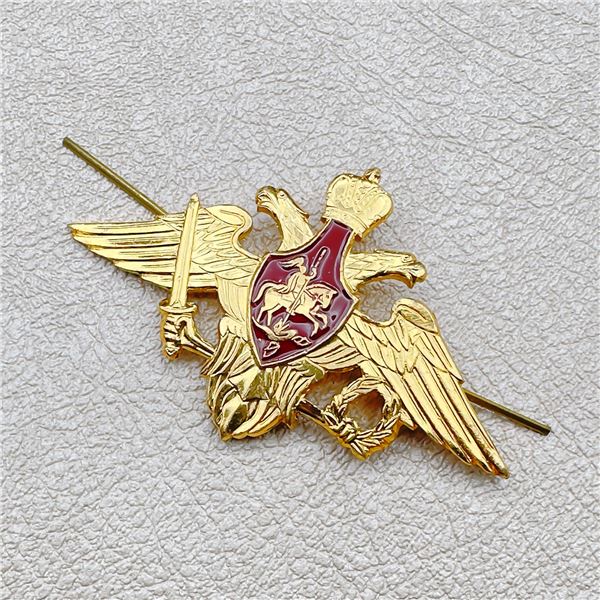 RUSSIAN ARMED FORCES DOUBLE HEADED EAGLE BADGE