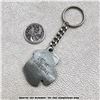 Image 2 : VINTAGE AIRDALE DOG HEAD PEWTER KEYCHAIN