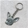 Image 1 : VINTAGE CHIHUAHUA DOG HEAD PEWTER KEYCHAIN
