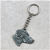 Image 1 : VINTAGE DALMATIAN DOG HEAD PEWTER KEYCHAIN