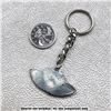 Image 2 : VINTAGE PEWTER DOG HEAD & ANGEL WINGS KEYCHAIN