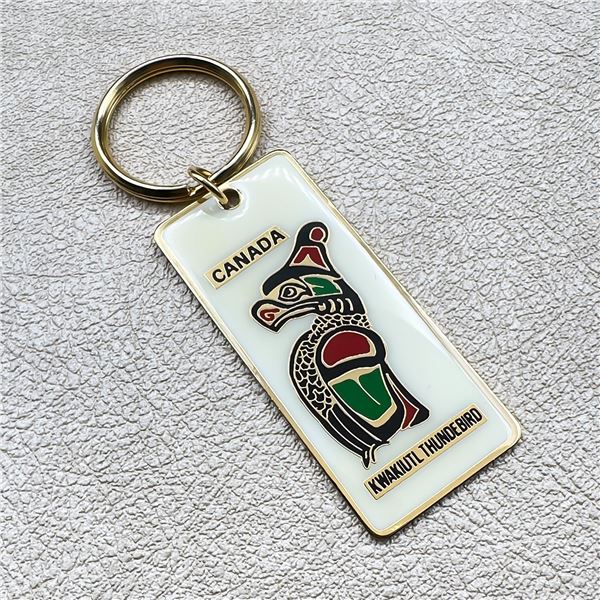 KWAKIUTL THUNDERBIRD CANADA ENAMEL KEYCHAIN