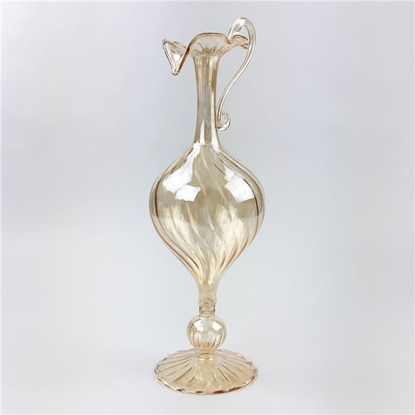 VTG HAND BLOWN STUDIO ART GLASS EWERS PITCHER