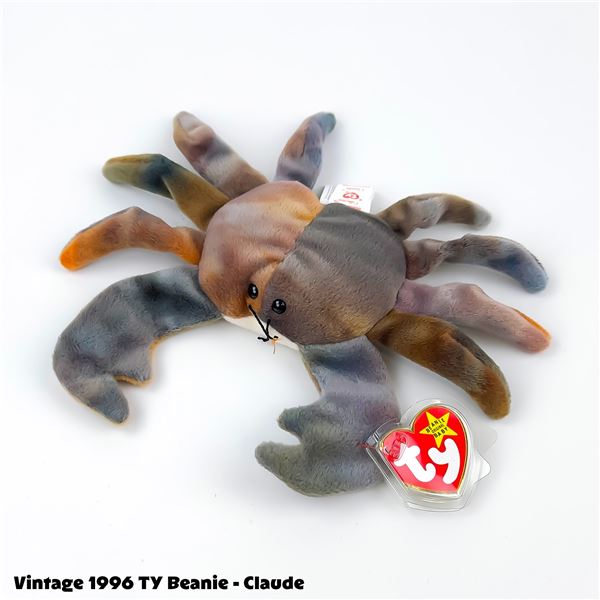 VINTAGE TY BEANIE BABY CLAUDE THE CRAB PLUSH TOY
