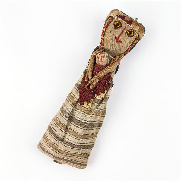 VTG PERUVIAN CHANCAY STYLE BURIAL DOLL SCULPTURE