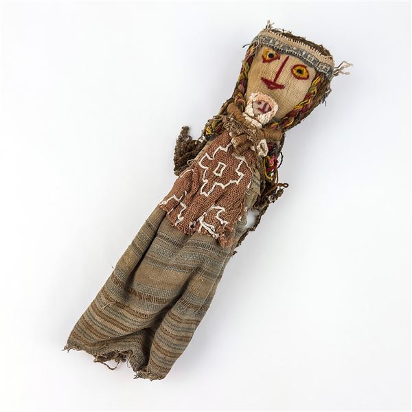 VTG PERUVIAN CHANCAY STYLE BURIAL DOLL SCULPTURE