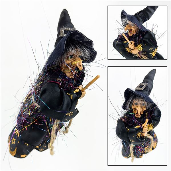 VTG STYLE FLYING KITCHEN WITCH FIGURINE SCULPTURE