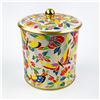 Image 1 : VINTAGE DAHER 1970S BUTTERFLY LIDDED TIN CANISTER