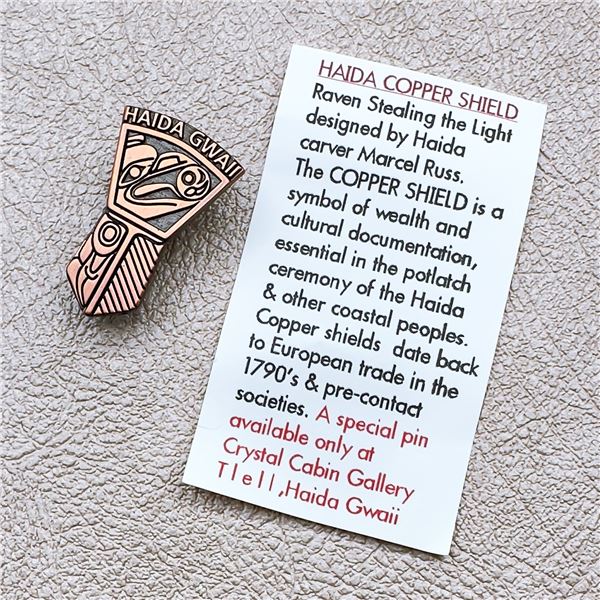 HAIDA INDIGENOUS FIRST NATIONS COPPER SHIELD PIN