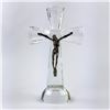 Image 1 : CRYSTAL CRUCIFIX AND METAL JESUS ART SCULPTURE