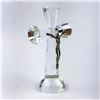 Image 6 : CRYSTAL CRUCIFIX AND METAL JESUS ART SCULPTURE