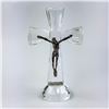 Image 7 : CRYSTAL CRUCIFIX AND METAL JESUS ART SCULPTURE