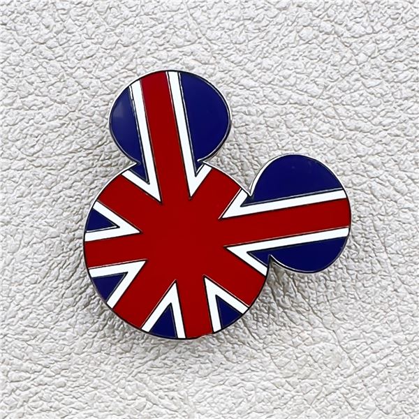 VINTAGE DISNEY MICKEY MOUSE UNION JACK FLAG PIN