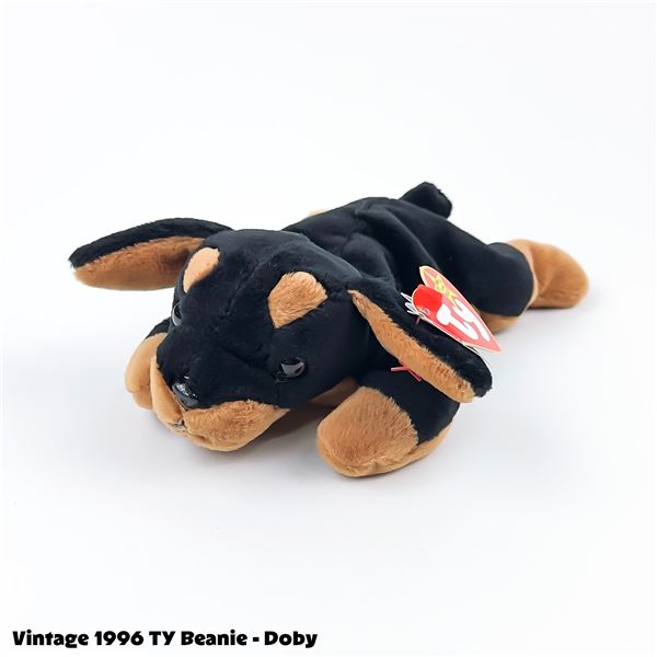 VINTAGE TY BEANIE BABY DOBY THE DOBERMAN PLUSH