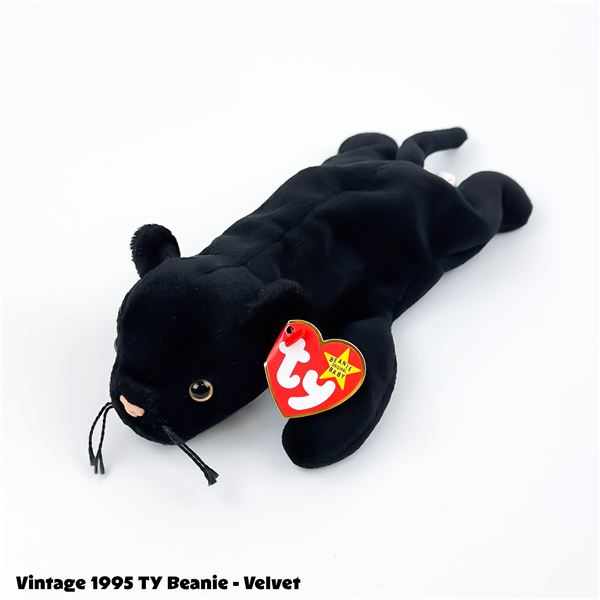 VINTAGE TY BEANIE BABY VELVET THE PANTHER PLUSH