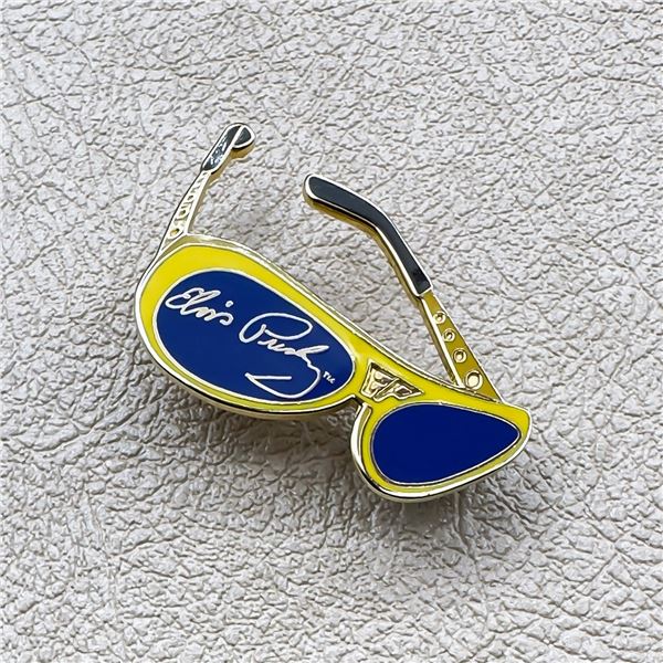 ELVIS PRESLEY SIGNATURE SUNGLASSES ENAMEL PIN