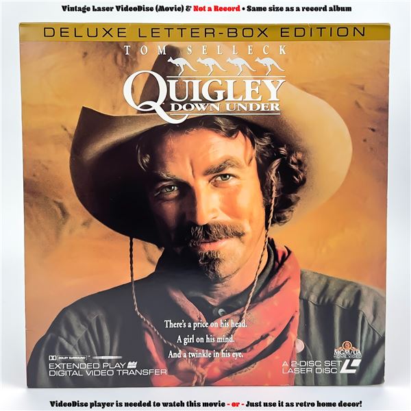 QUIGLEY DOWN UNDER TOM SELLECK LASERDISC LD