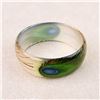 Image 1 : VINTAGE LUCITE PEACOCK FEATHER BANGLE BRACELET