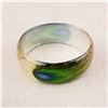 Image 6 : VINTAGE LUCITE PEACOCK FEATHER BANGLE BRACELET