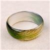 Image 7 : VINTAGE LUCITE PEACOCK FEATHER BANGLE BRACELET