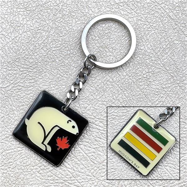HUDSON'S BAY POLAR BEAR KEYCHAIN - MAPLE LEAF