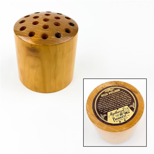 OREGON MYRTLEWOOD WOODEN DESK PENCIL HOLDER