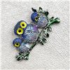 Image 2 : RHINESTONE OWLS ON A BRANCH BROOCH LAPEL PIN