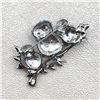 Image 5 : RHINESTONE OWLS ON A BRANCH BROOCH LAPEL PIN