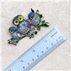 Image 6 : RHINESTONE OWLS ON A BRANCH BROOCH LAPEL PIN