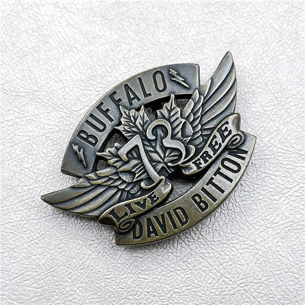 BUFFALO 73 LIVE FREE DAVID BITTON BELT BUCKLE