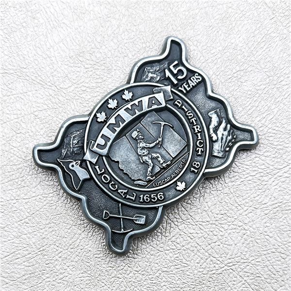 VINTAGE UMWA DISTRICT 18 LOCAL 1656 BELT BUCKLE