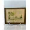 Image 6 : Group of 4 vintage frames - watercolors, silhouette print & empty frame
