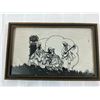 Image 7 : Group of 4 vintage frames - watercolors, silhouette print & empty frame