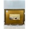 Image 1 : Antique watercolor seascape with fishing boat in ornate gilt frame
