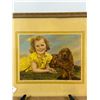 Image 2 : Vintage 'Comrades' lithograph print - girl in yellow with spaniel