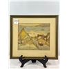Image 1 : Framed Quebec winter village print signed F.C. Hutchison