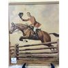 Image 2 : Vintage Equestrian Print – Huntsman Tipping His Hat Over a Fence