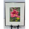 Image 1 : Original Batik Watercolor of a Pink Hollyhock Blossom