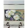 Image 2 : Original Watercolor of White Roses & Purple Hydrangea – Signed Vik