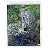 Image 1 : Original Acrylic on Canvas — Old Stone Mill with Waterwheel