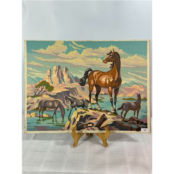 Vintage 1954 Paint-by-Number 'King Stallion' — Palmer Paint Inc., Detroit