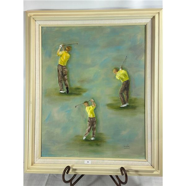 Original Oil Painting — Golfer Swing Sequence by W. Vik